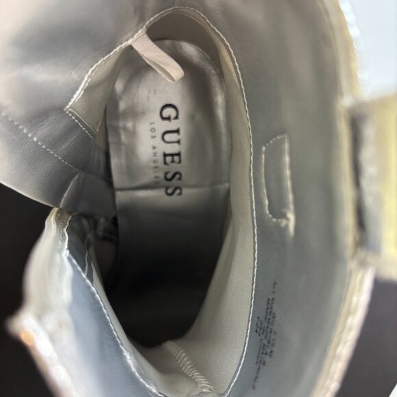 GUESS Women's Silver Snakeskin Pattern Western Ankle Boots, Sz 6,SEE DESCRIPTION - Picture 9 of 15